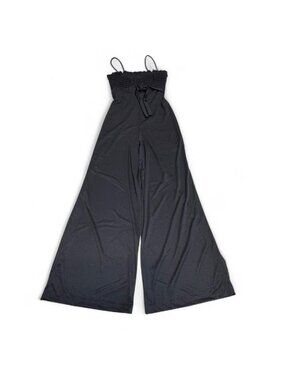 Vintage 70's Wide Leg Jumpsuit Women's 11 Black Retro Hippie Festival Summer